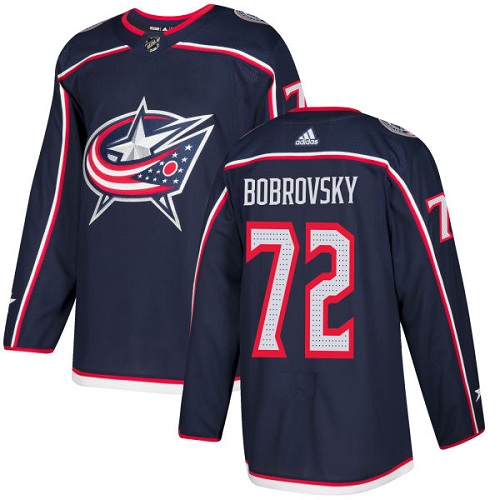 Adidas Columbus Blue Jackets #72 Sergei Bobrovsky Navy Blue Home Authentic Stitched Youth NHL Jersey